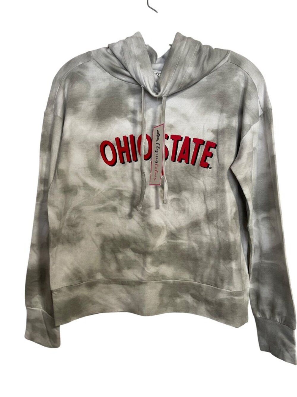 Ohio State Sweatshirt Womens XS Gray Cloud Tie Dye Mock/Cowl Neck